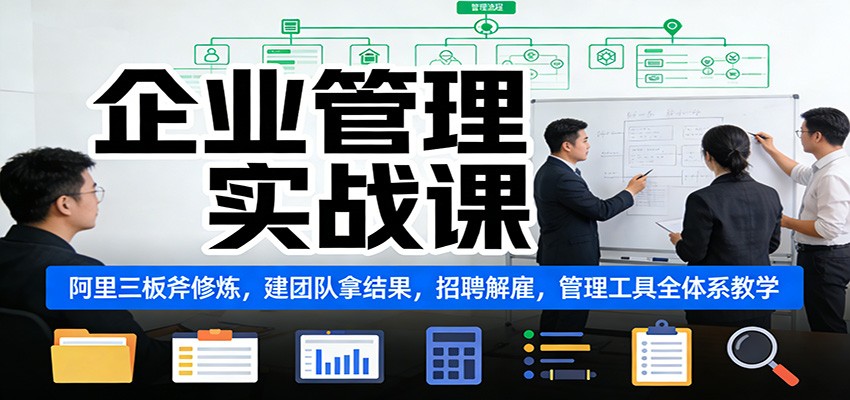 企业管理实战课:阿里三板斧修炼,建团队拿结果,招聘解雇,管理工具全体系教学-智云网