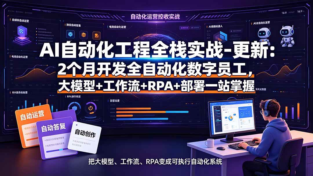 （19279期）AI自动化工程全栈实战-更新：2个月开发全自动化数字员工，大模型+工作流+RPA+部署一站式掌握-智云网