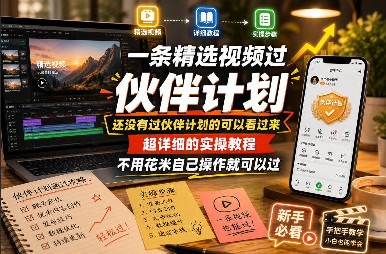 一条精选视频过伙伴计划，还没有过伙伴计划的可以看过来，超详细的实操教程，不用花米自己操作就可以过-智云网