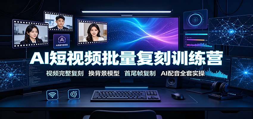 AI短视频批量复刻训练营：视频完整复刻，换背景模型、首尾帧复制、AI配音全套实操-智云网