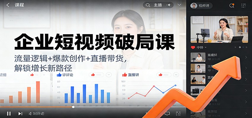 企业短视频破局课：流量逻辑+爆款创作+直播带货，解锁增长新路径-智云网