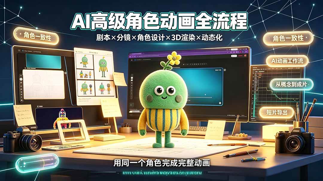 （19304期）AI高级角色动画全流程：剧本×分镜×角色设计×3D渲染×动态化，从概念到成片一站式教学-智云网