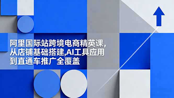 阿里国际站跨境电商精英课,从店铺基础搭建,AI工具应用到直通车推广全覆盖-智云网