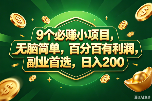 （18950期）9个必赚的小项目，百分百赚元子，无脑简单，副业首选，日入300+-智云网