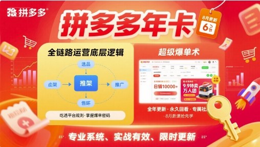 拼多多年卡，拼多多全链路运营底层逻辑，超级爆单术【更新26年6月】-智云网