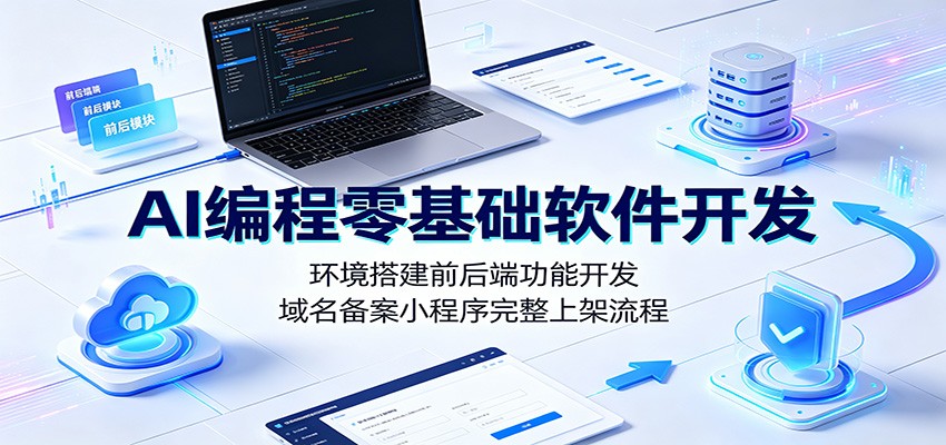 AI编程零基础软件开发：环境搭建前后端功能开发，域名备案小程序完整上架流程-智云网