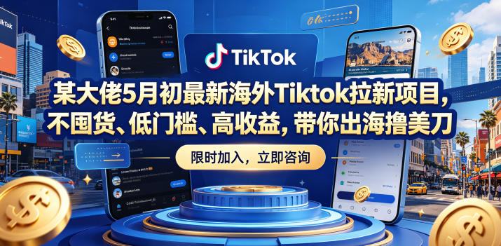某大佬5月初最新海外Tiktok拉新项目,不囤货、低门槛、高收益,带你出海撸美刀-智云网