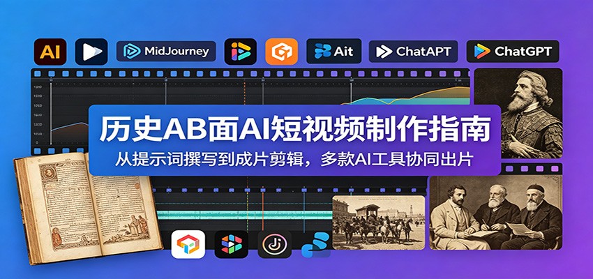 历史AB面AI短视频制作指南:从提示词撰写到成片剪辑,多款AI工具协同出片-智云网